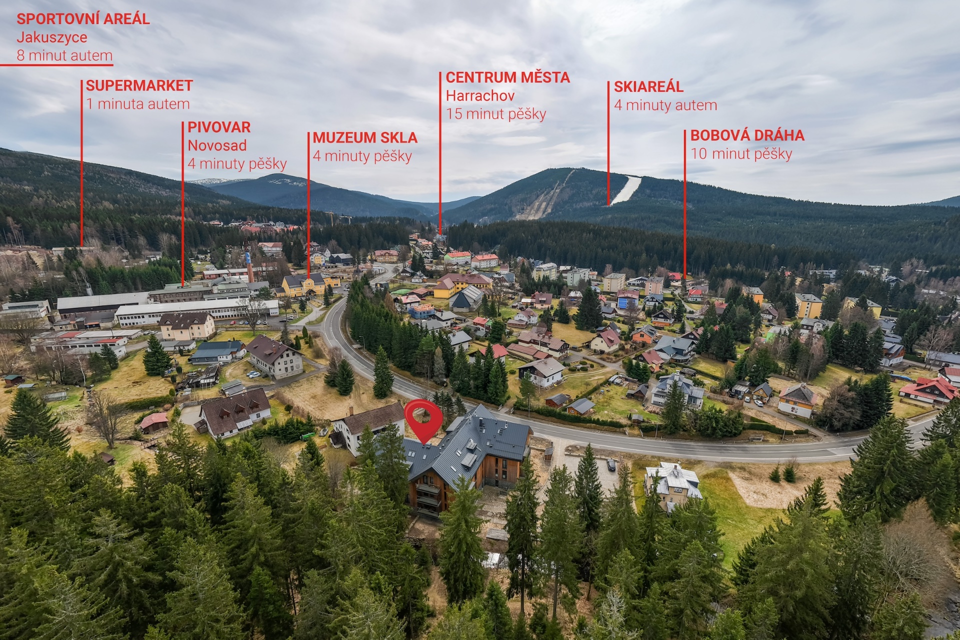 Aerial view of Chalet Lyžník